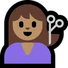 Person Getting Haircut: Medium Skin Tone Emoji 💇🏽 image - Microsoft Windows 10 Segoe UI Emoji style
