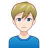 Man Frowning: Light Skin Tone Emoji 🙍🏻‍♂️ image - Emojidex style