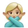 Woman Gesturing No: Medium-Light Skin Tone Emoji 🙅🏼‍♀️ image - WhatsApp style