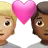 Couple With Heart: Person, Person, Medium-Light Skin Tone, Medium-Dark Skin Tone