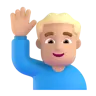 Man Raising Hand: Medium-Light Skin Tone Emoji 🙋🏼‍♂️ image - Microsoft 3D Fluent style