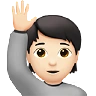 Person Raising Hand: Light Skin Tone Emoji 🙋🏻 image - Apple style