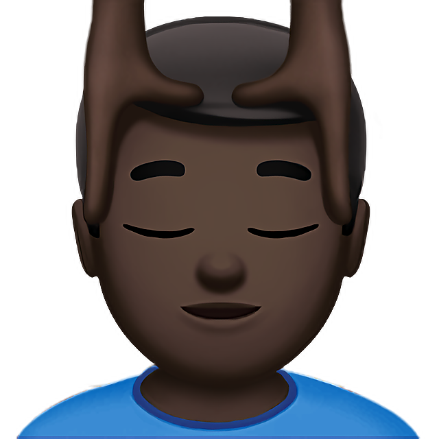 Man Getting Massage: Dark Skin Tone