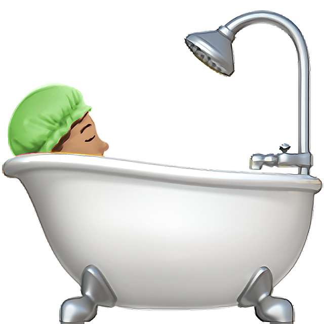 Person Taking Bath: Medium Skin Tone