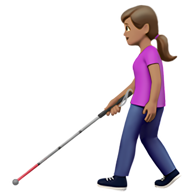 Woman With White Cane: Medium Skin Tone