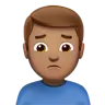 Man Frowning: Medium Skin Tone Emoji 🙍🏽‍♂️ image - Apple style