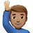 Man Raising Hand: Medium Skin Tone