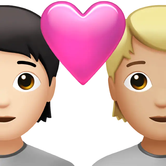 Couple With Heart: Person, Person, Light Skin Tone, Medium-Light Skin Tone