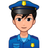 Man Police Officer: Medium-Light Skin Tone Emoji 👮🏼‍♂️ image - Emojidex style