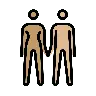 Woman And Man Holding Hands: Medium Skin Tone, Medium-Light Skin Tone Emoji 👩🏽‍🤝‍👨🏼 image - OpenMoji style