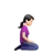 Woman Kneeling Facing Right: Light Skin Tone