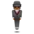 Person In Suit Levitating: Medium-Dark Skin Tone
