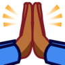 Folded Hands: Medium-Dark Skin Tone Emoji 🙏🏾 image - Emojidex style