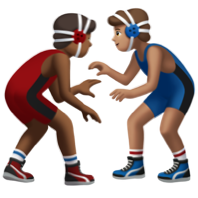 Men Wrestling: Medium-Dark Skin Tone, Medium Skin Tone