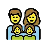 Family: Man, Woman, Girl, Girl Emoji 👨‍👩‍👧‍👧 image - OpenMoji style
