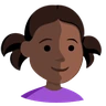 Girl: Dark Skin Tone Emoji 👧🏿 image - Facebook Messenger (2016) style