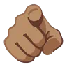 Index Pointing At The Viewer: Medium Skin Tone Emoji 🫵🏽 image - Google Noto Color Animated style