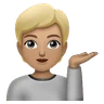 Person Tipping Hand: Medium-Light Skin Tone Emoji 💁🏼 image - Huawei Harmony OS style