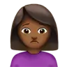 Woman Frowning: Medium-Dark Skin Tone Emoji 🙍🏾‍♀️ image - Apple style