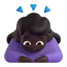 Woman Bowing: Dark Skin Tone Emoji 🙇🏿‍♀️ image - Microsoft 3D Fluent style