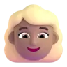 Woman: Medium Skin Tone, Blond Hair Emoji 👱🏽‍♀️ image - Microsoft 3D Fluent style