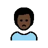 Man Frowning: Dark Skin Tone Emoji 🙍🏿‍♂️ image - OpenMoji style