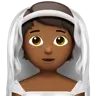 Person With Veil: Medium-Dark Skin Tone Emoji 👰🏾 image - Apple style