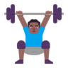 Man Lifting Weights: Medium-Dark Skin Tone Emoji 🏋🏾‍♂️ image - Microsoft Classic 2D style