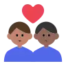 Couple With Heart: Man, Man, Medium Skin Tone, Medium-Dark Skin Tone Emoji 👨🏽‍❤️‍👨🏾 image - Tossface style