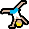 Man Cartwheeling: Medium-Light Skin Tone Emoji 🤸🏼‍♂️ image - Microsoft Windows 10 Segoe UI Emoji style