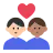 Couple With Heart: Man, Man, Light Skin Tone, Medium Skin Tone