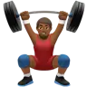 Man Lifting Weights: Medium-Dark Skin Tone Emoji 🏋🏾‍♂️ image - Apple style