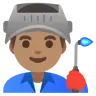Man Factory Worker: Medium Skin Tone Emoji 👨🏽‍🏭 image - Google Noto Color style
