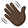 Waving Hand: Dark Skin Tone Emoji 👋🏿 image - Huawei Harmony OS style