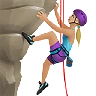 Woman Climbing: Medium-Light Skin Tone Emoji 🧗🏼‍♀️ image - Apple style