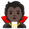 Vampire: Dark Skin Tone Emoji 🧛🏿 image - Google Noto Color style