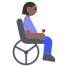 Woman In Motorized Wheelchair: Medium-Dark Skin Tone Emoji 👩🏾‍🦼 image - Tossface style