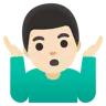 Man Shrugging: Light Skin Tone Emoji 🤷🏻‍♂️ image - Google Noto Color style