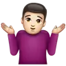 Man Shrugging: Light Skin Tone Emoji 🤷🏻‍♂️ image - WhatsApp style