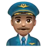 Man Pilot: Medium Skin Tone Emoji 👨🏽‍✈️ image - WhatsApp style