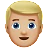 Man: Medium-Light Skin Tone, Blond Hair