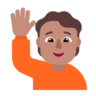 Person Raising Hand: Medium Skin Tone Emoji 🙋🏽 image - Microsoft Classic 2D style