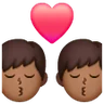 Kiss: Man, Man, Medium-Dark Skin Tone Emoji 👨🏾‍❤️‍💋‍👨🏾 image - Samsung style