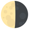 Símbolo del último cuarto de luna Emoji 🌗 image - EmojiTwo style