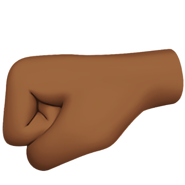 Left-Facing Fist: Medium-Dark Skin Tone