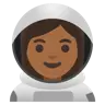 Woman Astronaut: Medium-Dark Skin Tone Emoji 👩🏾‍🚀 image - Google Noto Color style