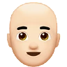 Man: Light Skin Tone, Bald Emoji 👨🏻‍🦲 image - Apple style
