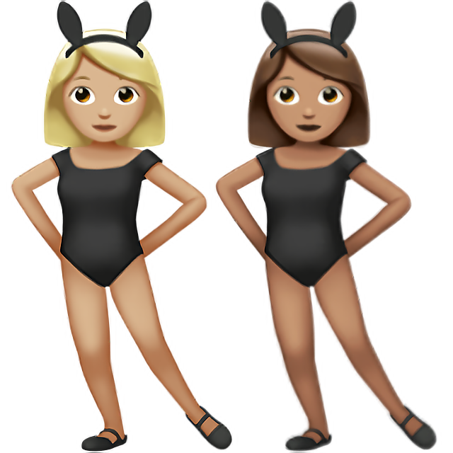 Women With Bunny Ears: Medium-Light Skin Tone, Medium Skin Tone