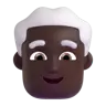 Man: Dark Skin Tone, White Hair Emoji 👨🏿‍🦳 image - Microsoft 3D Fluent style