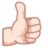 Thumbs Up: Light Skin Tone Emoji 👍🏻 image - Emojidex style